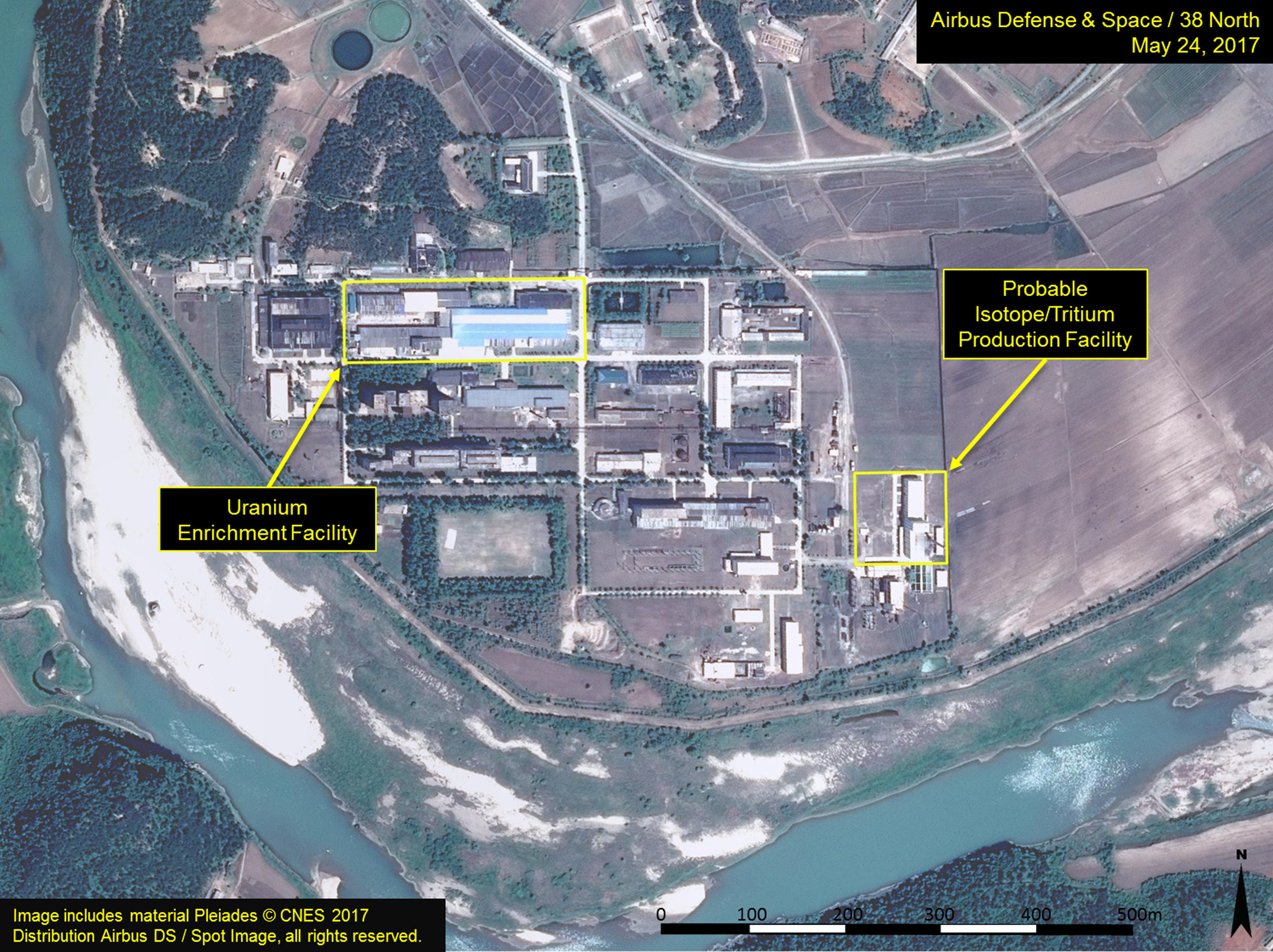 Спутниковый снимок радиохимической лаборатории на атомной станции в Северной Корее. Фото: &copy; Airbus Defense &amp; Space and 38 North/Handout via REUTERS
