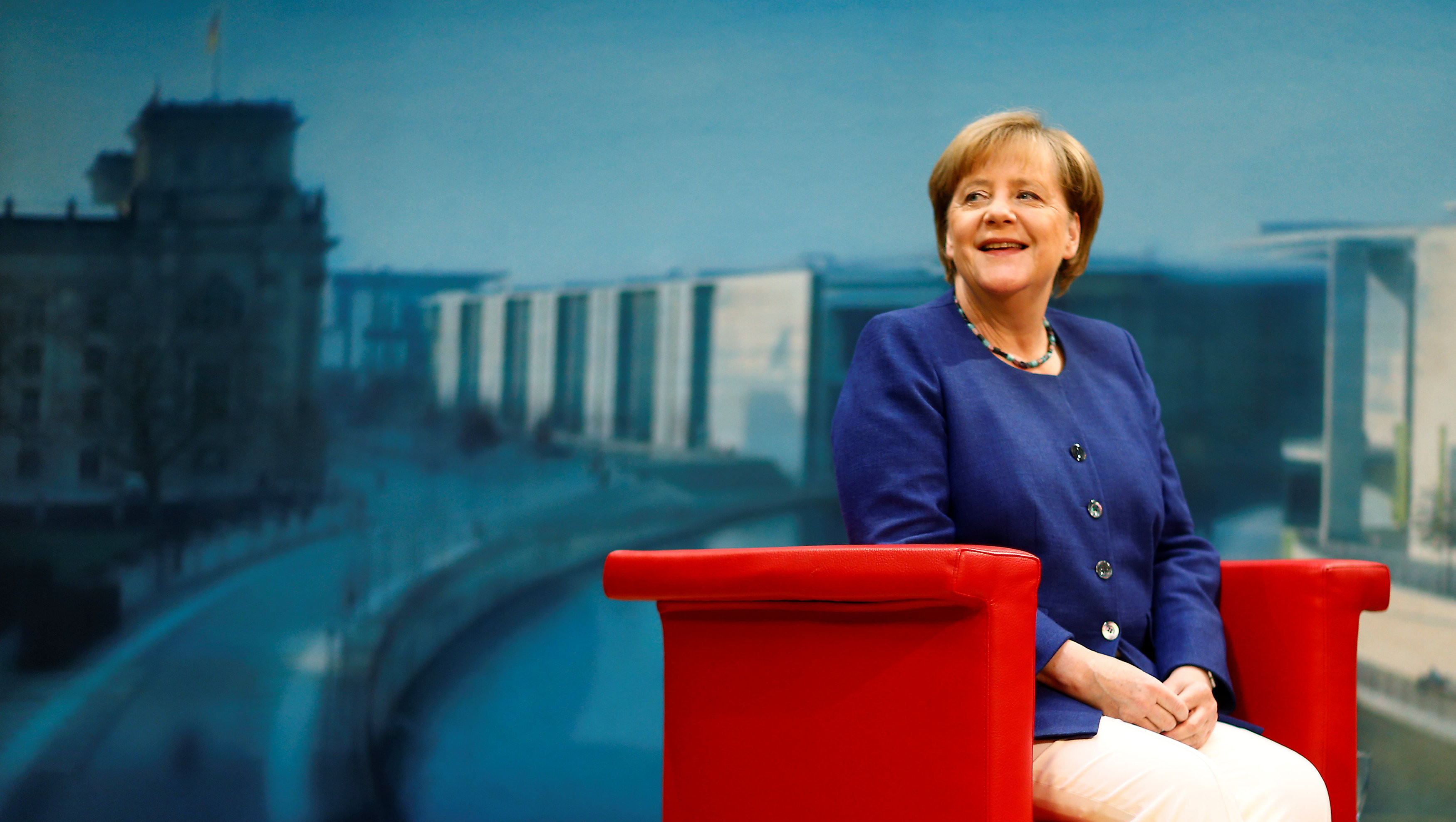 Ангела Меркель во время интервью телеканалу ARD. Фото: &copy;&nbsp;REUTERS/Hannibal Hanschke