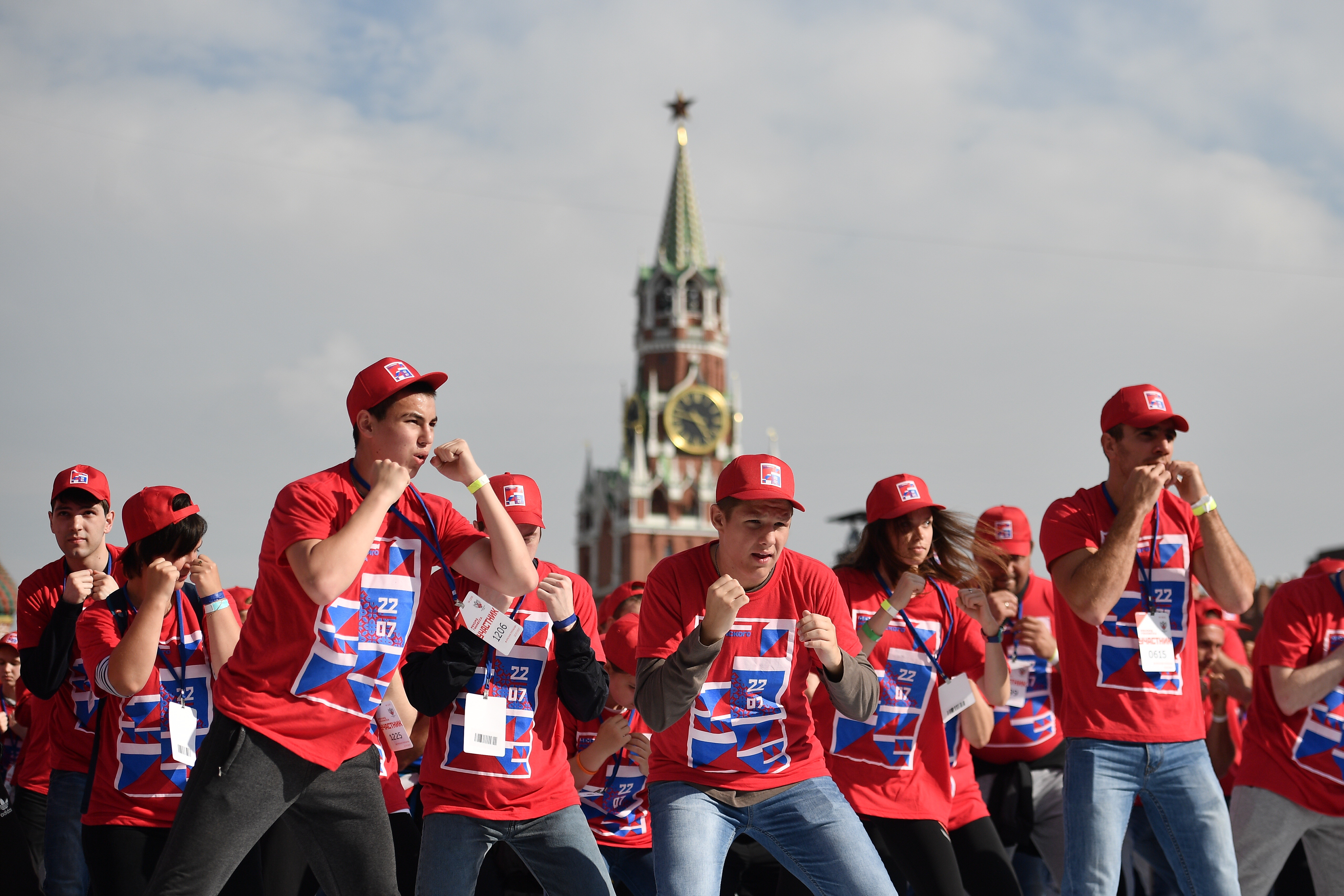 Массовая тренировка по боксу на Красной площади. Фото:© РИА Новости/Рамиль Ситдиков