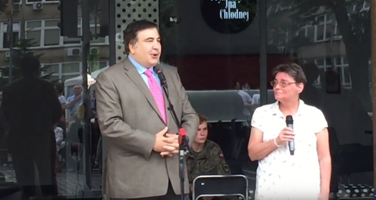 Скриншот видео Micheil Saakaszwili o Powstaniu Warszawskim