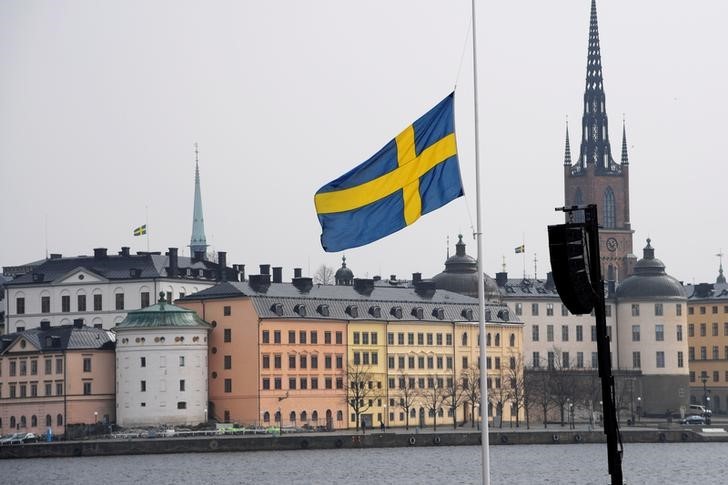 Флаг Швеции в Стокгольме. Фото: &copy; REUTERS
