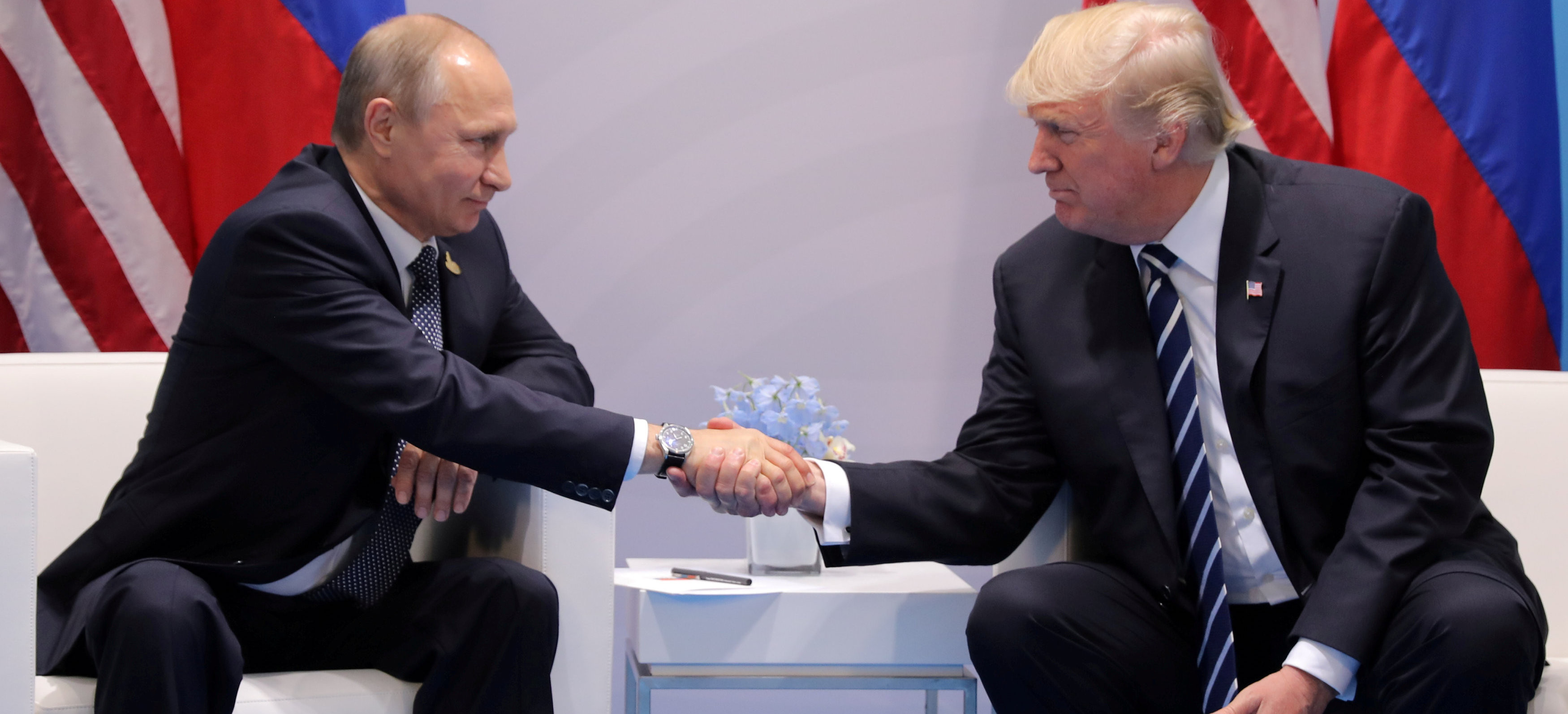 Встреча Владимира Путина и Дональда Трампа на&nbsp;саммите G20 в Гамбурге. Фото: &copy;&nbsp;REUTERS/Carlos Barria