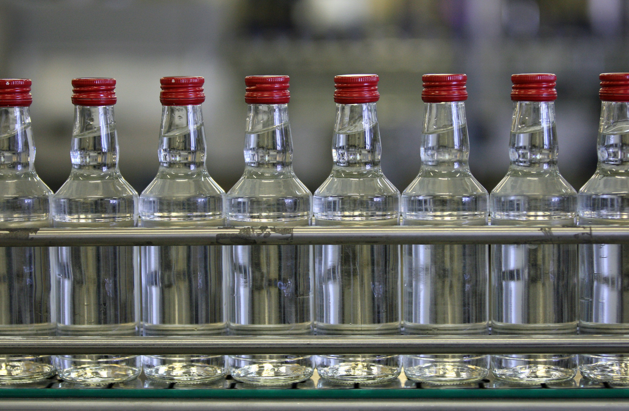 Бутылки с водкой на транспортере. Фото: &copy; РИА Новости/Максим Богодвид