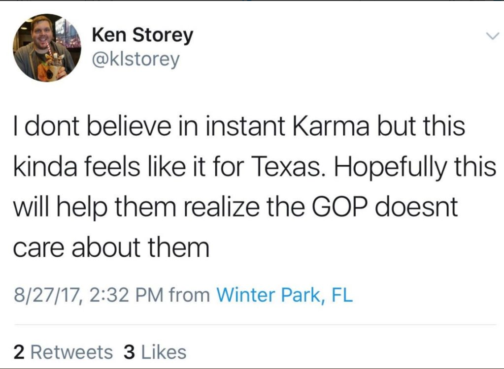 Скриншот скандального твита Кеннета Стори.