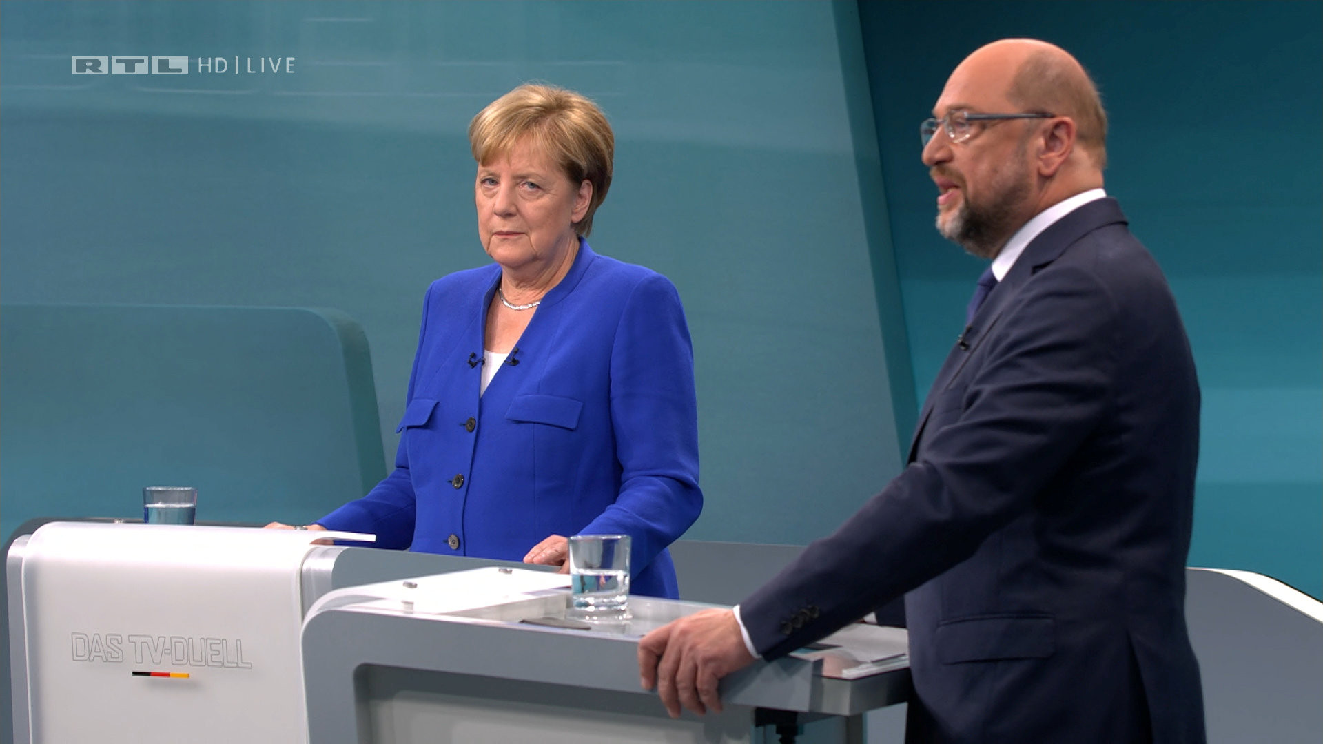 Ангела Меркель и Мартин Шульц на теледебатах. Фото: &copy; Mediengruppe RTL Deutschland/REUTERS