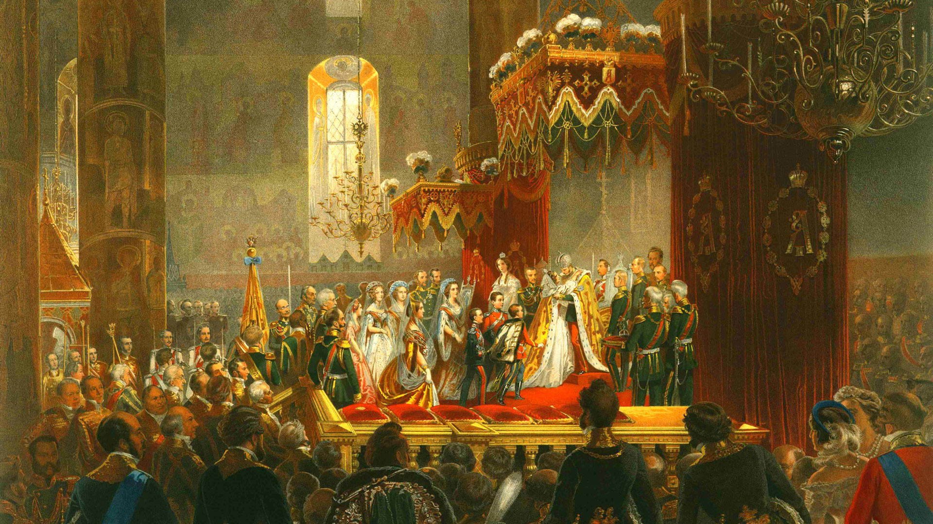 В дни коронационных торжеств оглашается новый. Коронация императора Николая II В Успенском соборе.