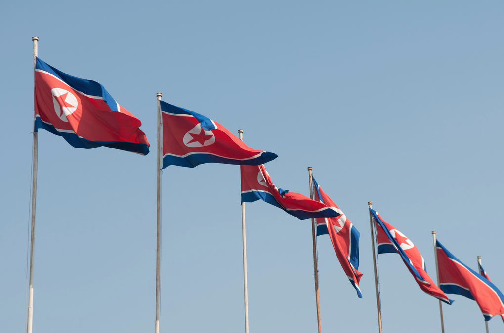 Флаги КНДР.&nbsp;Фото: &copy; Flickr/kirvis






