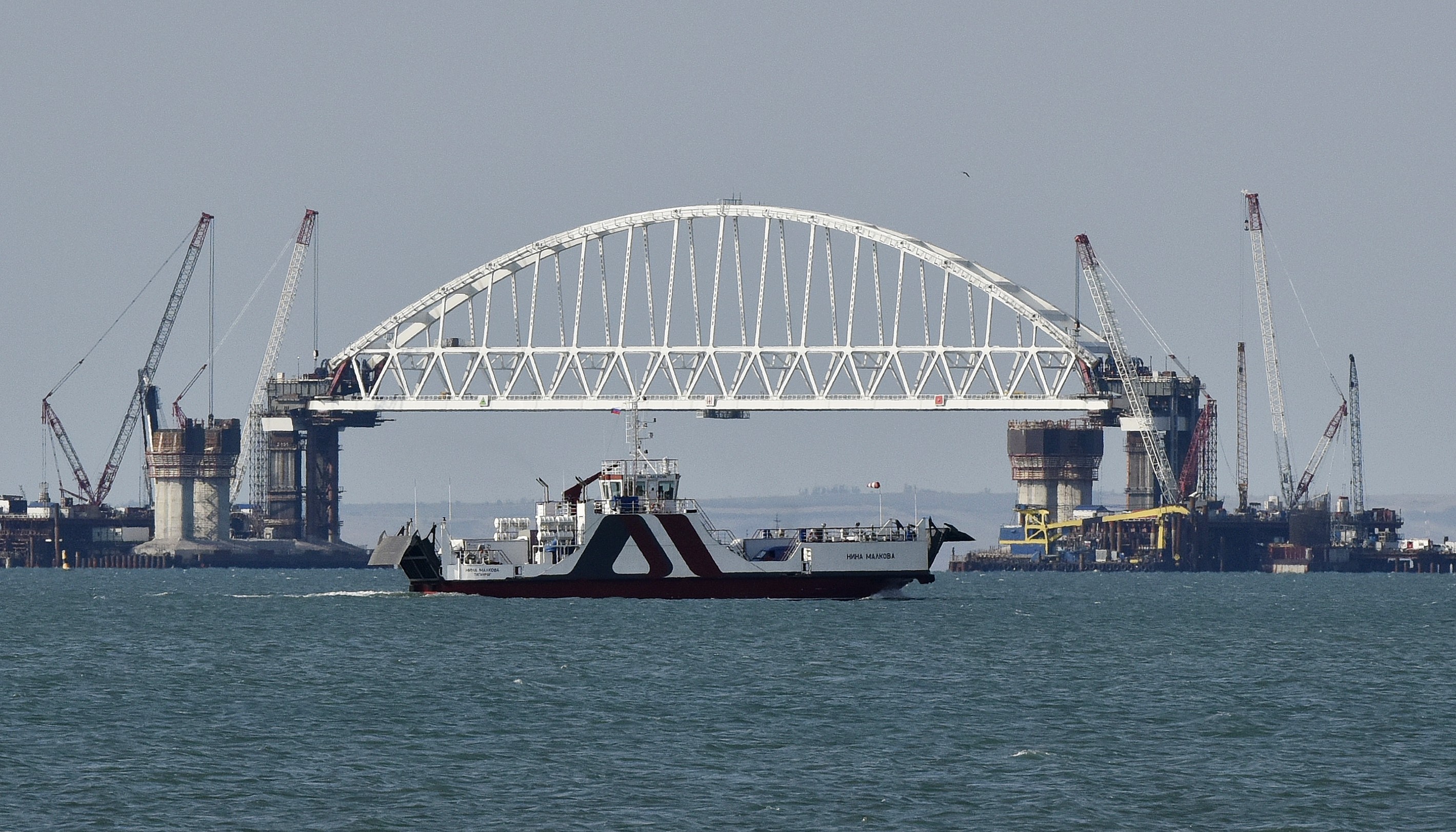 Строящийся мост через Керченский пролив. Фото: &copy; РИА Новости/Александр Полегенько