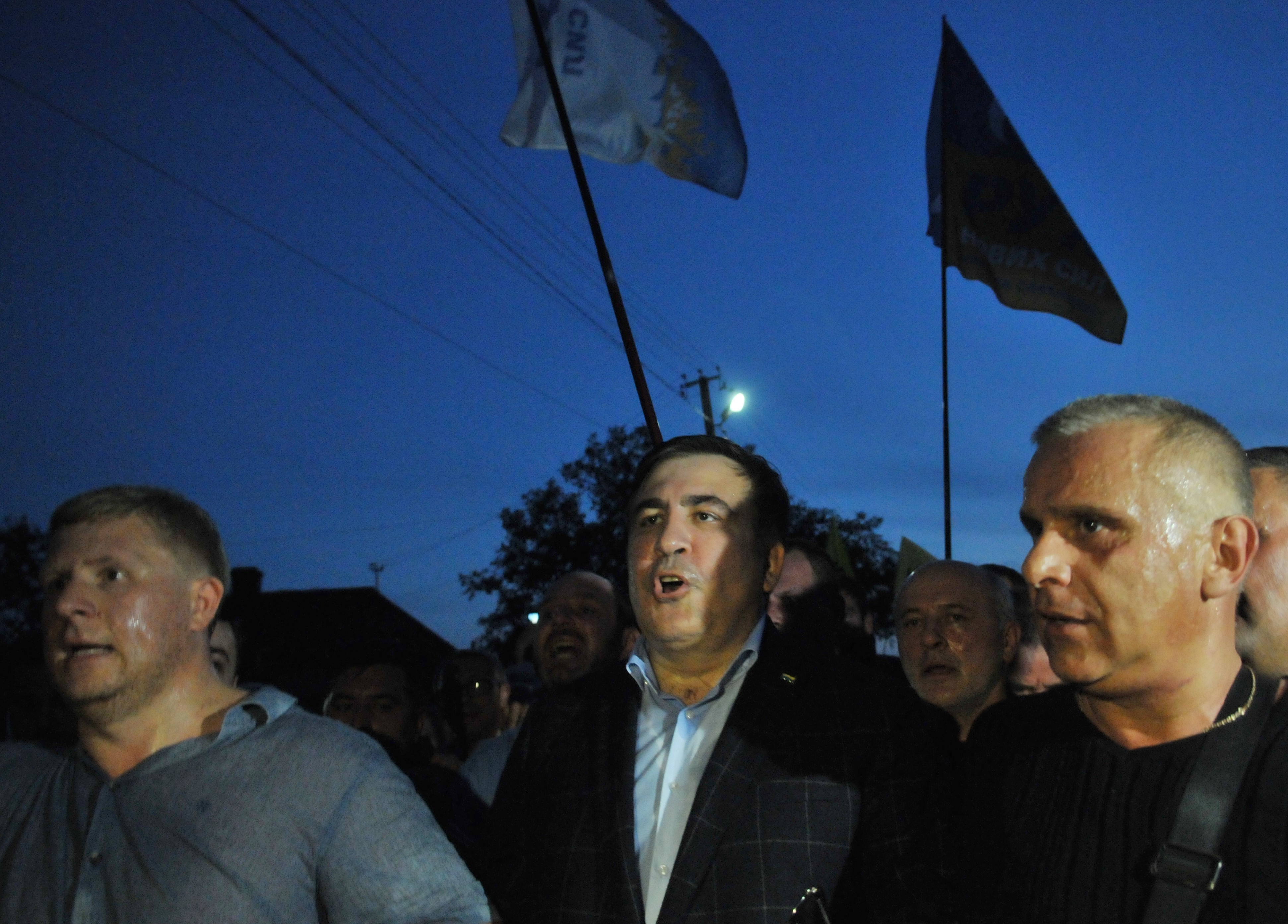 Экс-губернатор Одесской области Михаил Саакашвили на украинско-польской границе. Фото: &copy; РИА Новости
