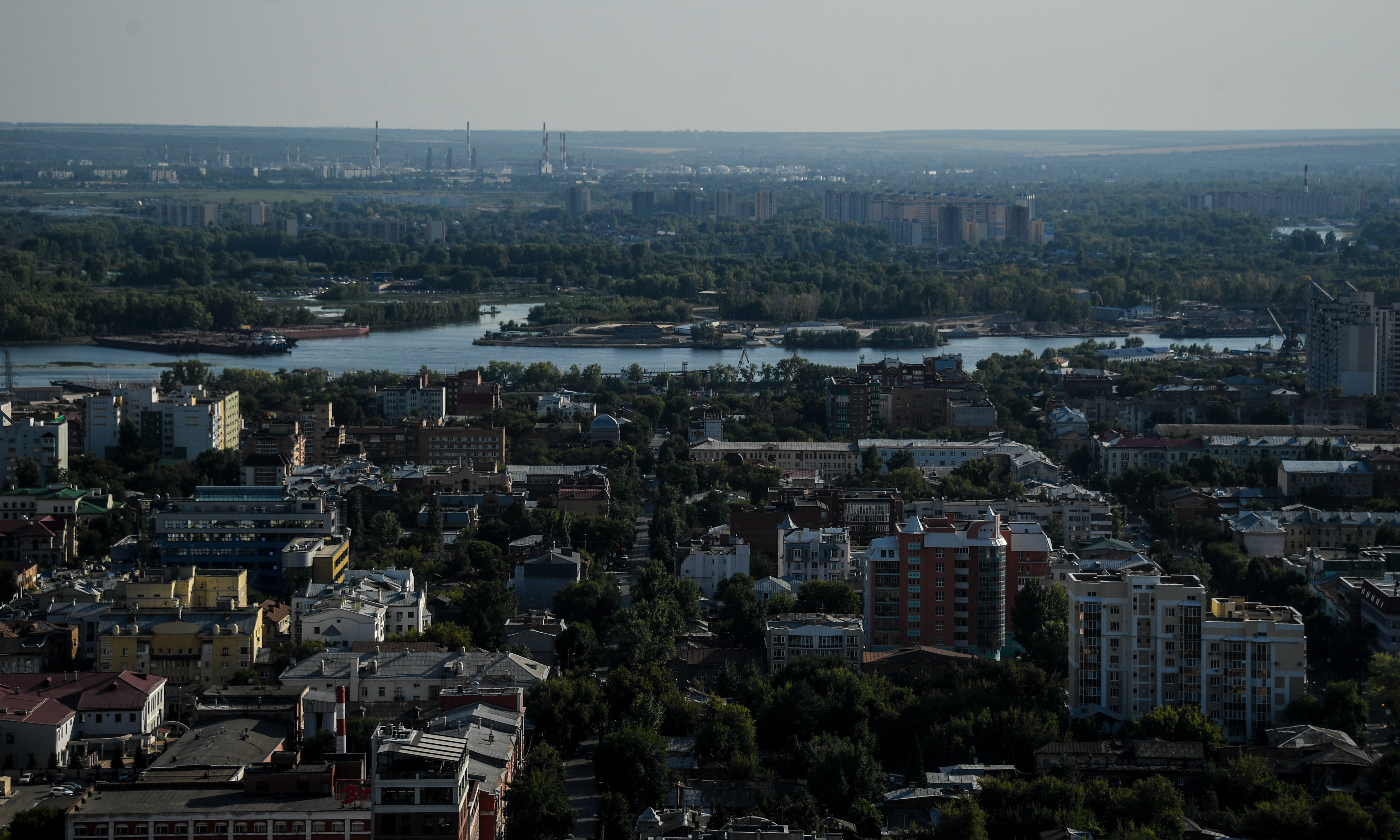 Вид с высотного здания на реку Волгу и город Самару. Фото: &copy; РИА Новости/Алексей Филиппов