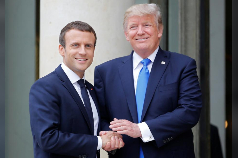 Президент США Дональд Трамп и президент Франции Эммануэль Макрон. Фото: &copy; REUTERS/Stephane Mahe