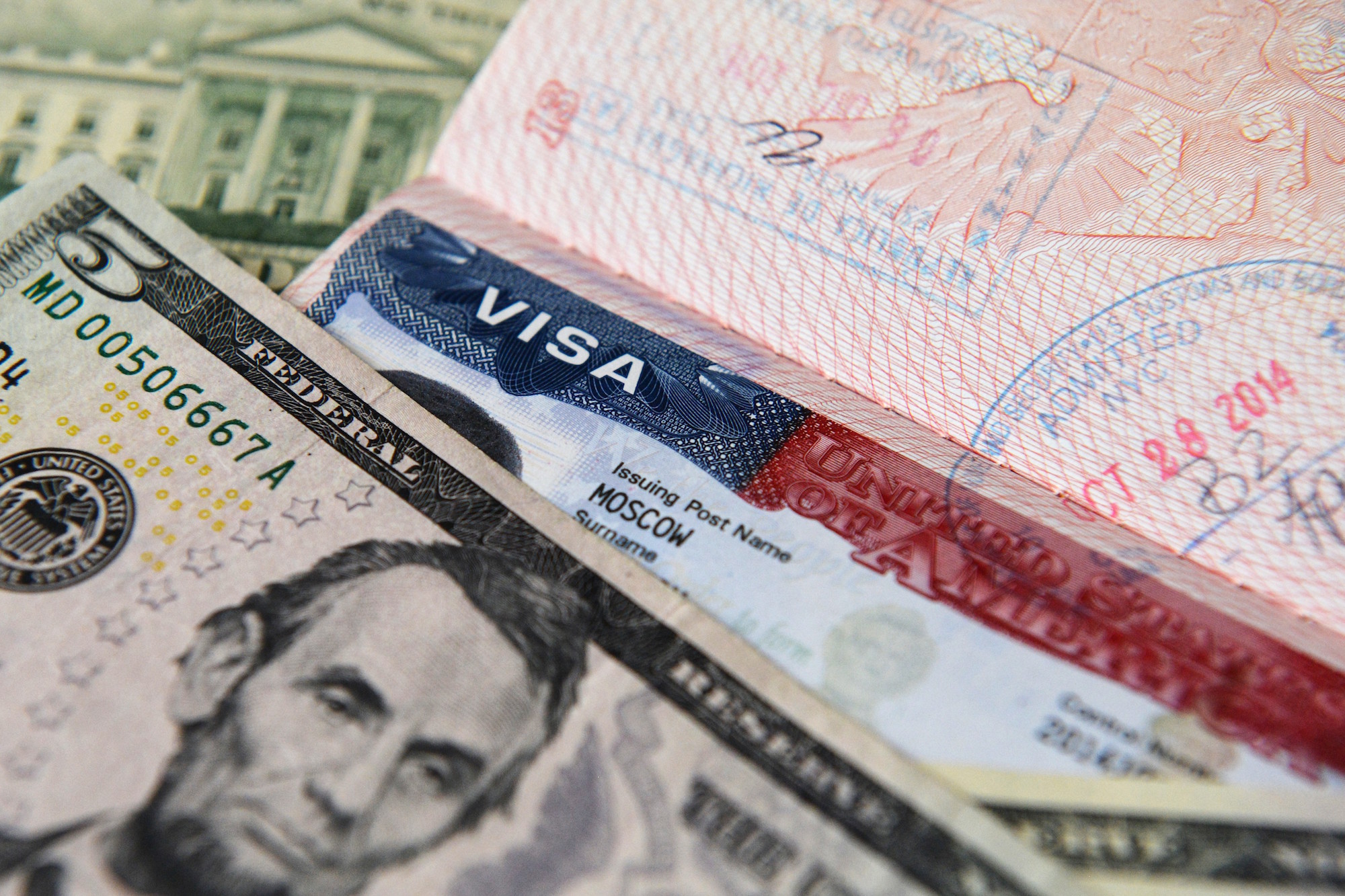 Американская виза в паспорте. Фото: &copy; РИА Новости/Сергей Мамонтов