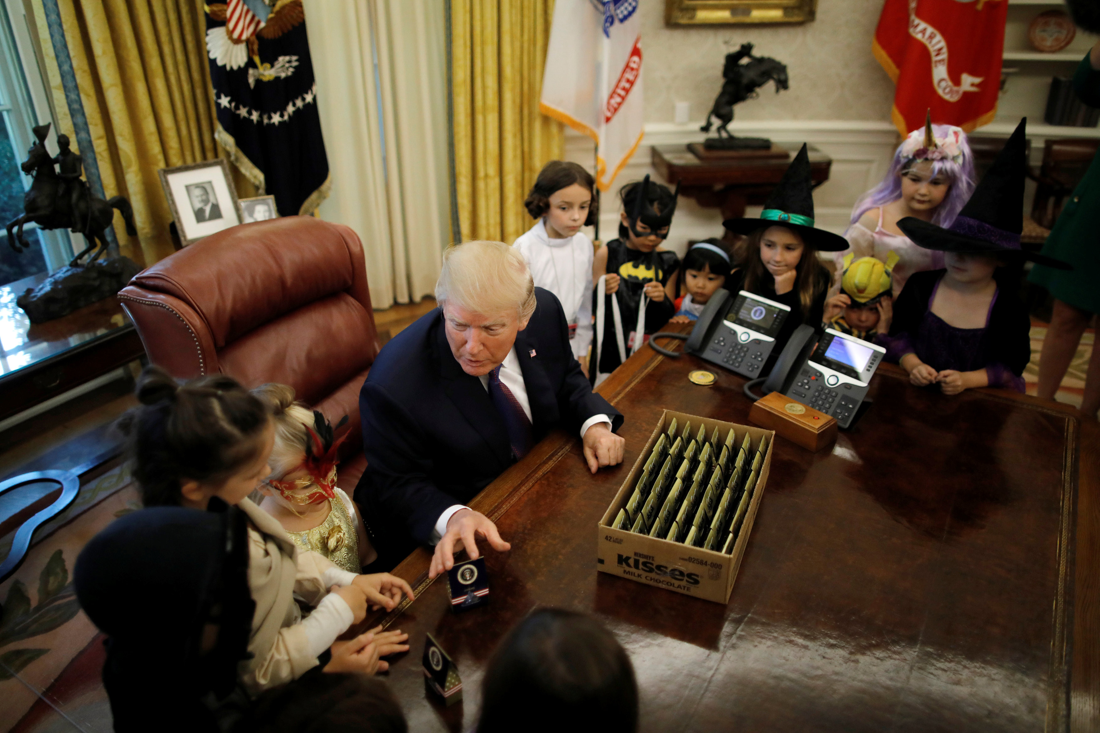 Президент США Дональд Трамп с детьми. Фото: &copy;&nbsp;REUTERS/Carlos Barria