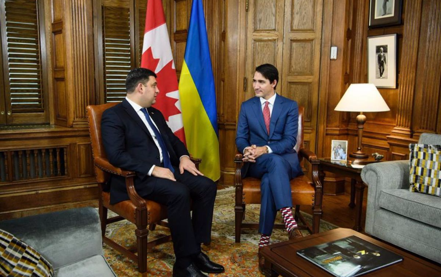 Премьер-министр Украины Владимир Гройсман и премьер-министр Канады Джастин Трюдо. Фото: &copy;&nbsp;Кабмин Украины