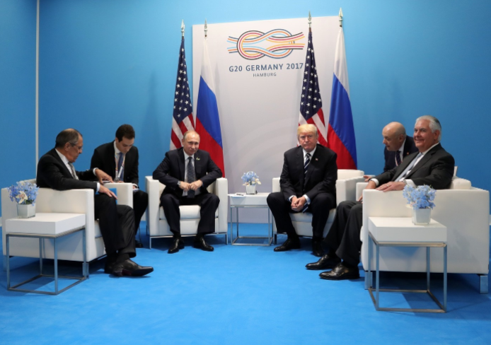 Встреча Владимира Путина и Дональда Трампа в Гамбурге. Фото: &copy; РИА Новости/Михаил Климентьев&nbsp;