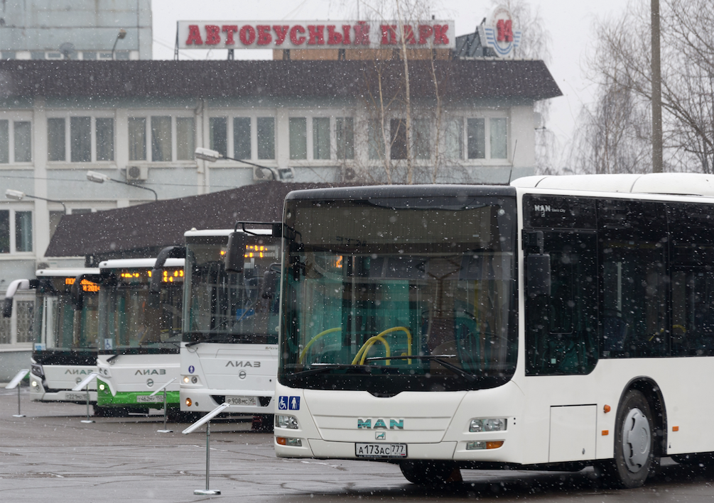 Новые модели автобусов 14-го автобусного парка ГУП "Мосгортранс" в Москве. Фото: &copy;РИА Новости/Денис Гришкин