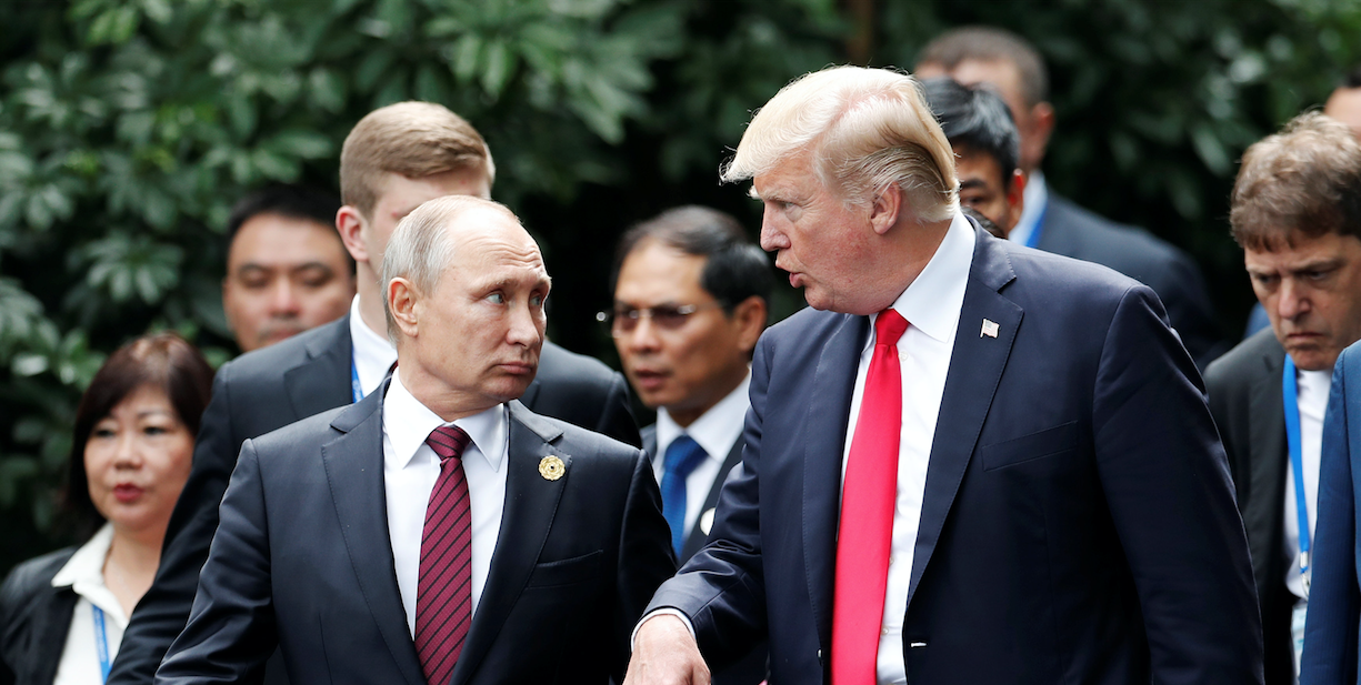 Президент РФ Владимир Путин и президент США Дональд Трамп. Фото: &copy;REUTERS/Jorge Silva