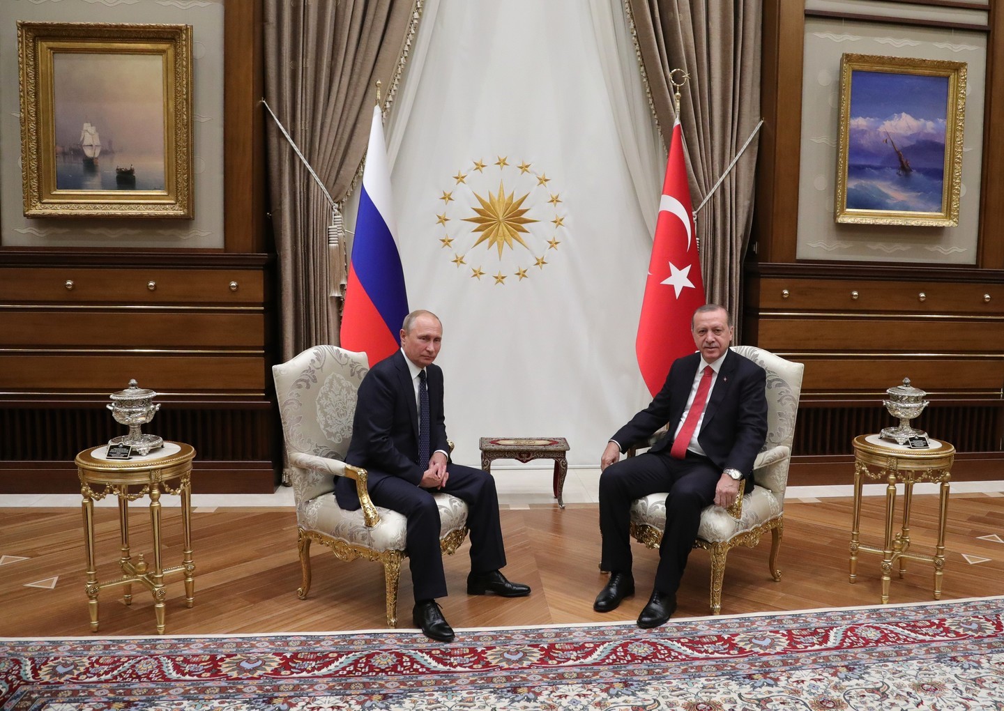Владимир Путин (слева) и Реджеп Эрдоган. Фото: &copy;РИА Новости/Михаил Климентьев


