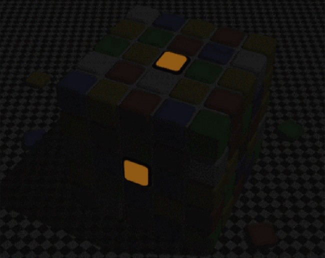 В центре кубика два коричневых квадрата. Сложно поверить, но это один и тот же цвет.