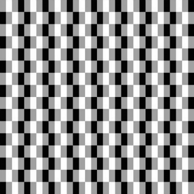 Серые половинки черного и белого квадратов на самом деле одного цвета. Серый может восприниматься как чёрный или белый, зависит от того, какой цвет стоит рядом.