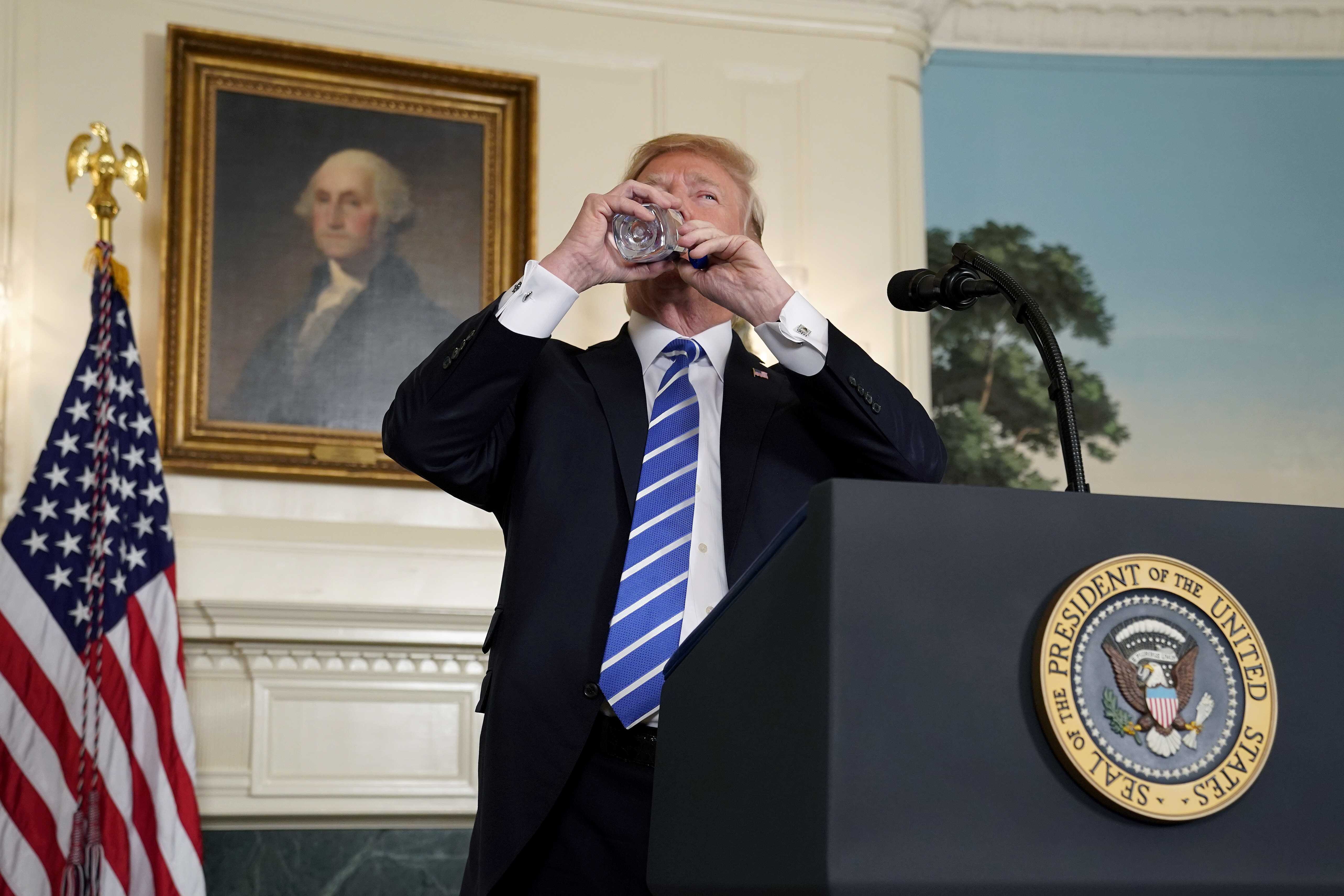 Президент США Дональд Трамп в Белом доме. Фото: &copy; REUTERS/Joshua Roberts