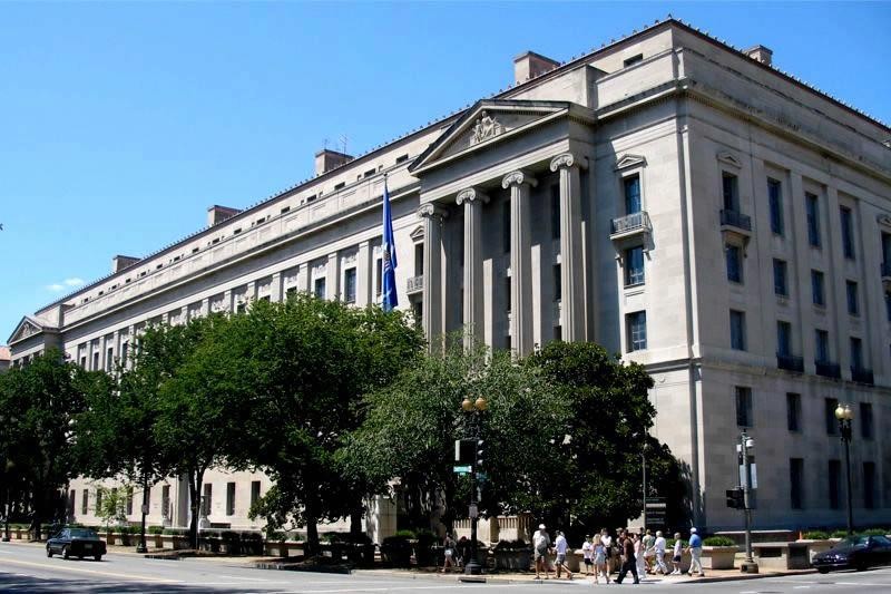 Здание Министерства юстиции США в Вашингтоне. Фото: &copy; Facebook/The United States Department of Justice