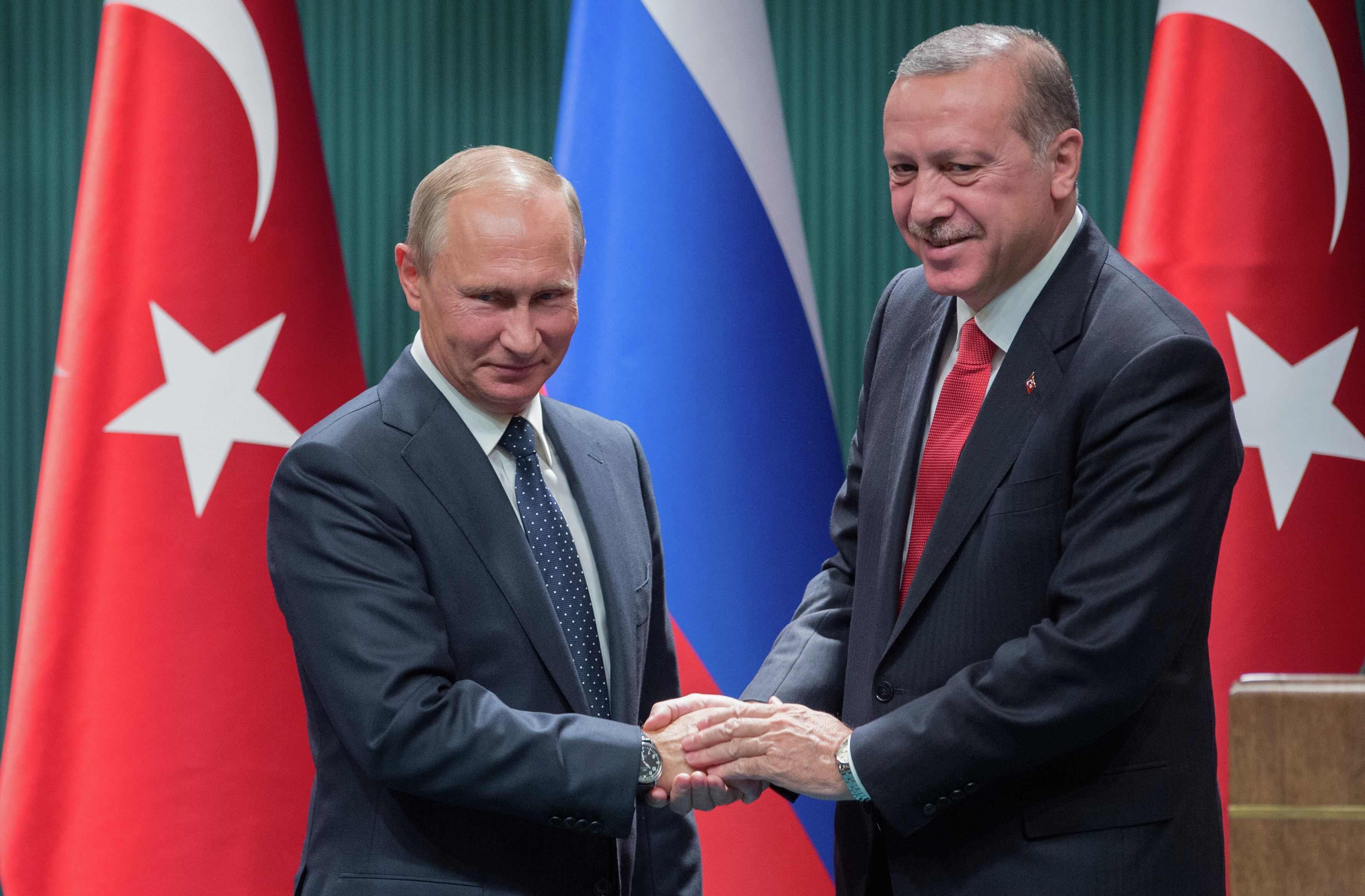 Президент РФ Владимир Путин и президент Турции Реджеп Эрдоган (справа). Фото: &copy; РИА Новости