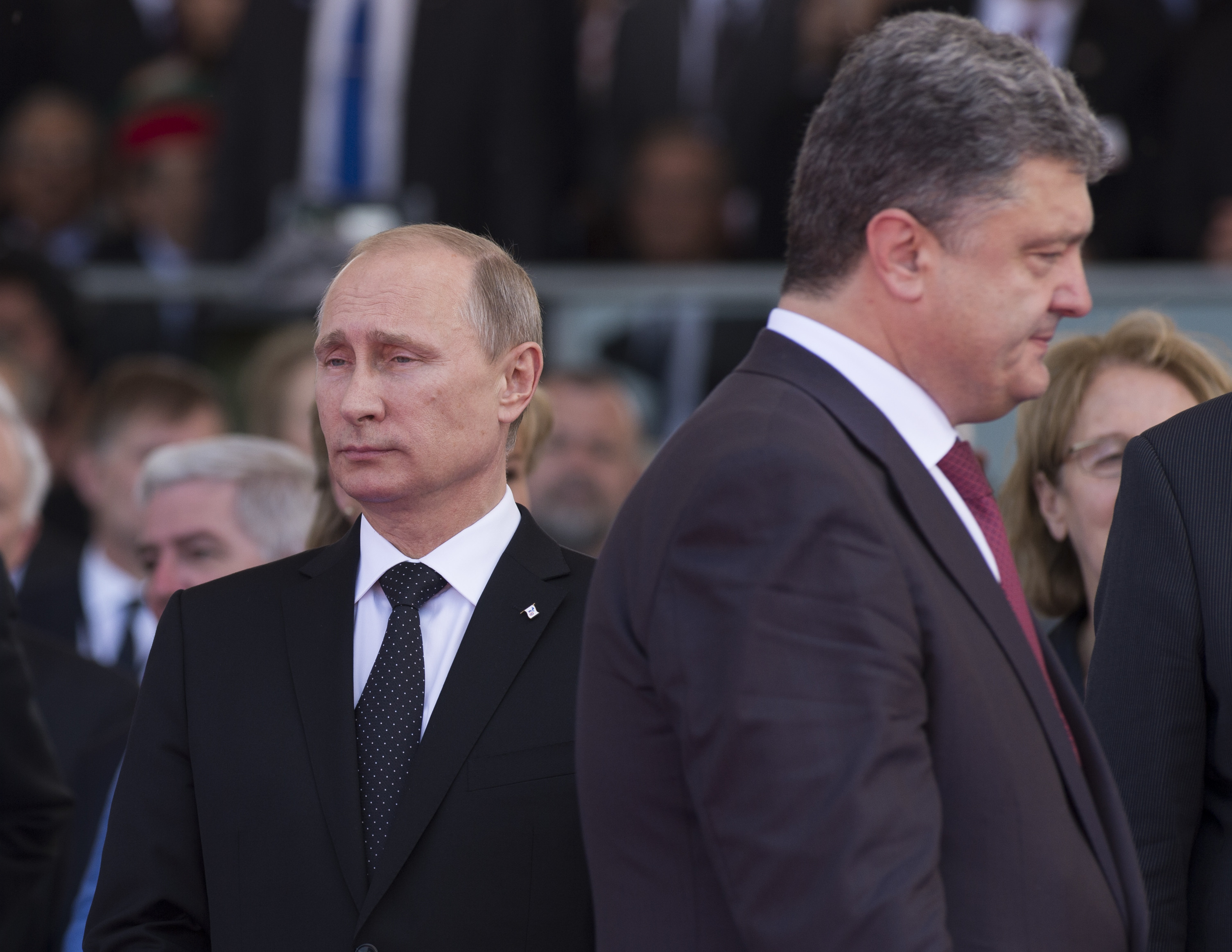 Владимир Путин (слева), Пётр Порошенко (справа). Фото: &copy;РИА Новости/Сергей Гунеев