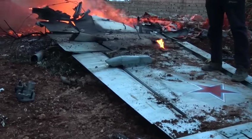 Сбитый самолет в Сирии Су 25.