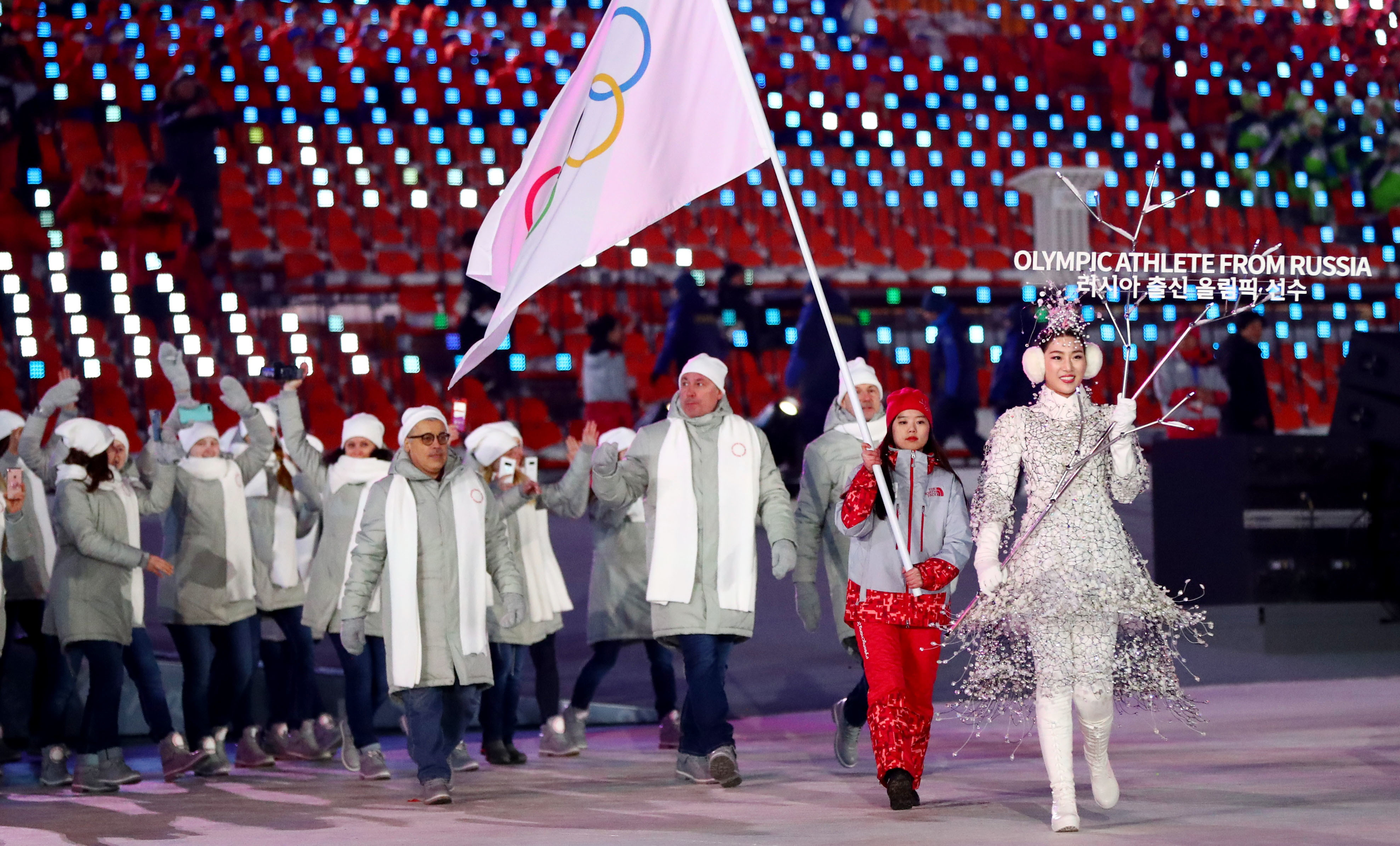 Делегация олимпийских атлетов из России. Фото: © Rob Schumacher-USA TODAY Sports