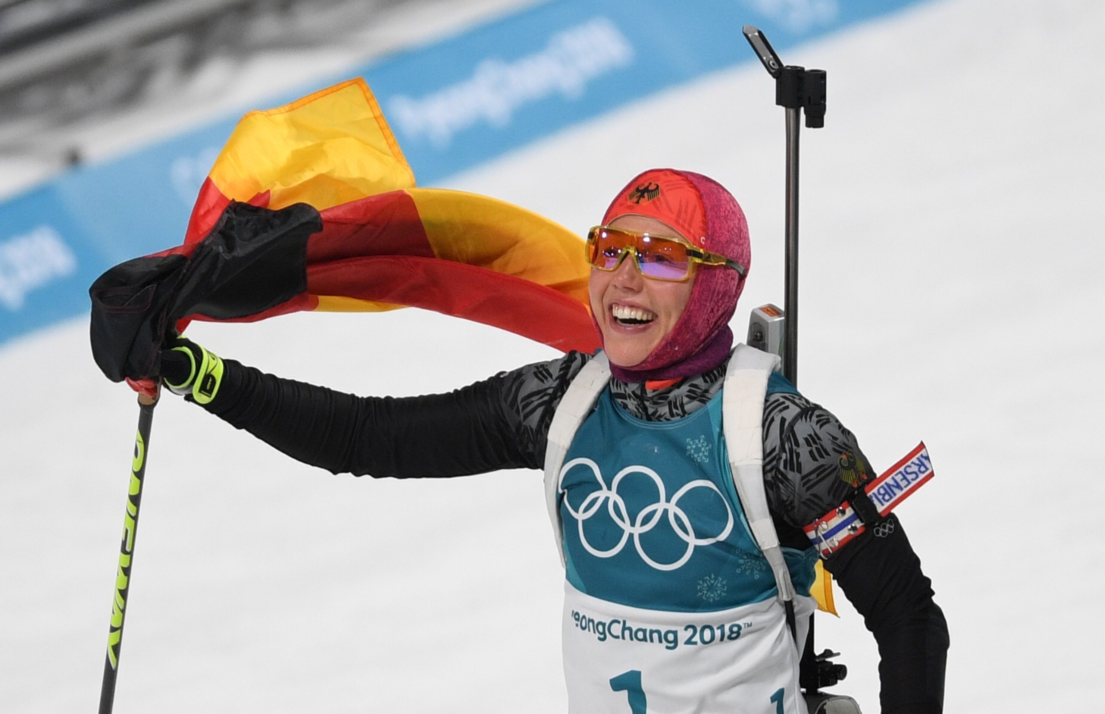 Немецкая биатлонистка Лаура Дальмайер взяла золото в пасьюте на 10 км. Фото: ©РИА Новости/Алексей Филиппов