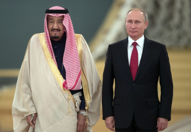 Президент РФ Владимир Путин и король Саудовской Аравии Сальман Бен Абдель Азиз Аль Сауд (слева). Фото: &copy; РИА Новости/Сергей Гунеев&nbsp;
