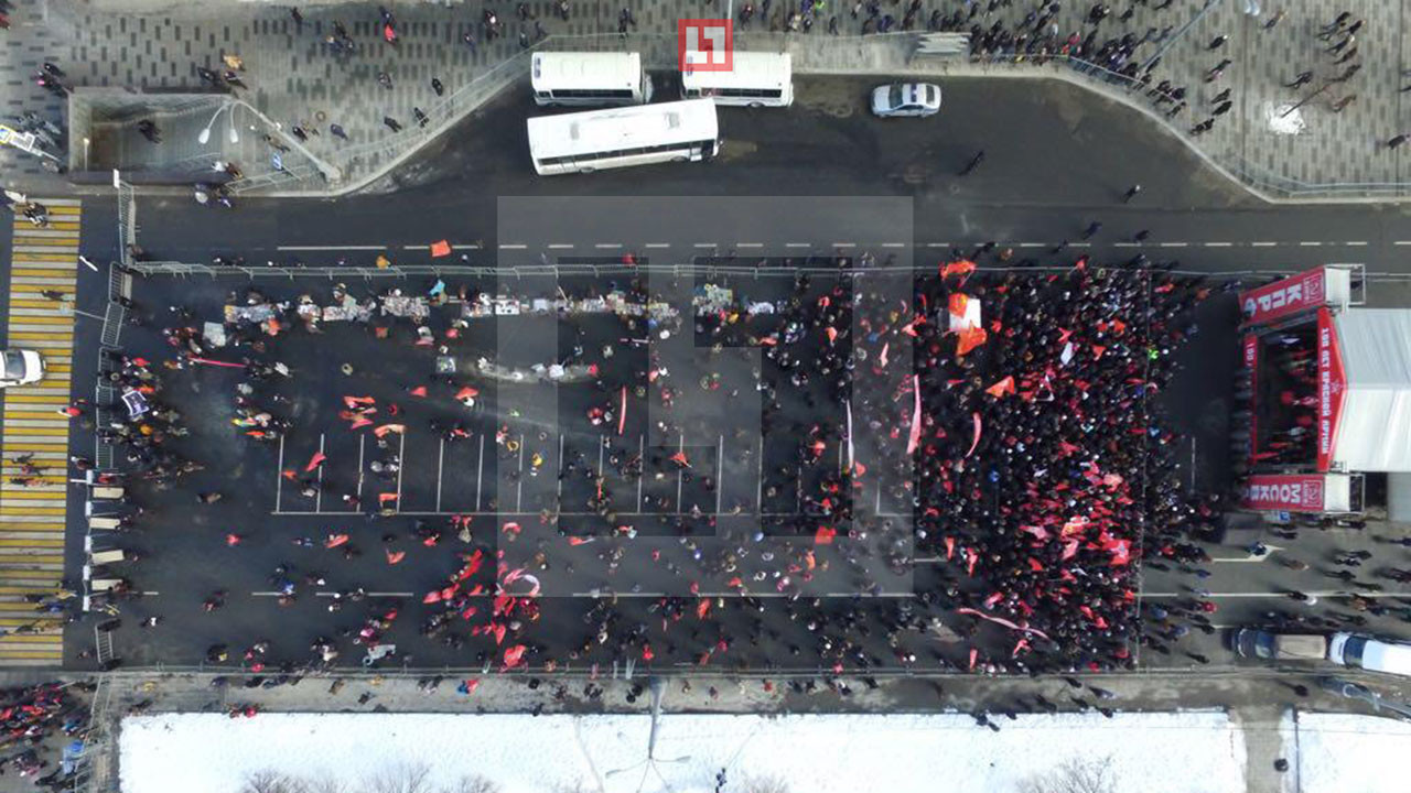 Митинг КПРФ в Москве, вид с коптера. Фото: ©L!FE