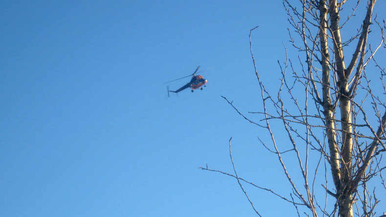 Вертолёт над исправительной колонией № 12 в районе Барбач Вологодской области. Фото: © РИА Новости/Газета "Звезда"