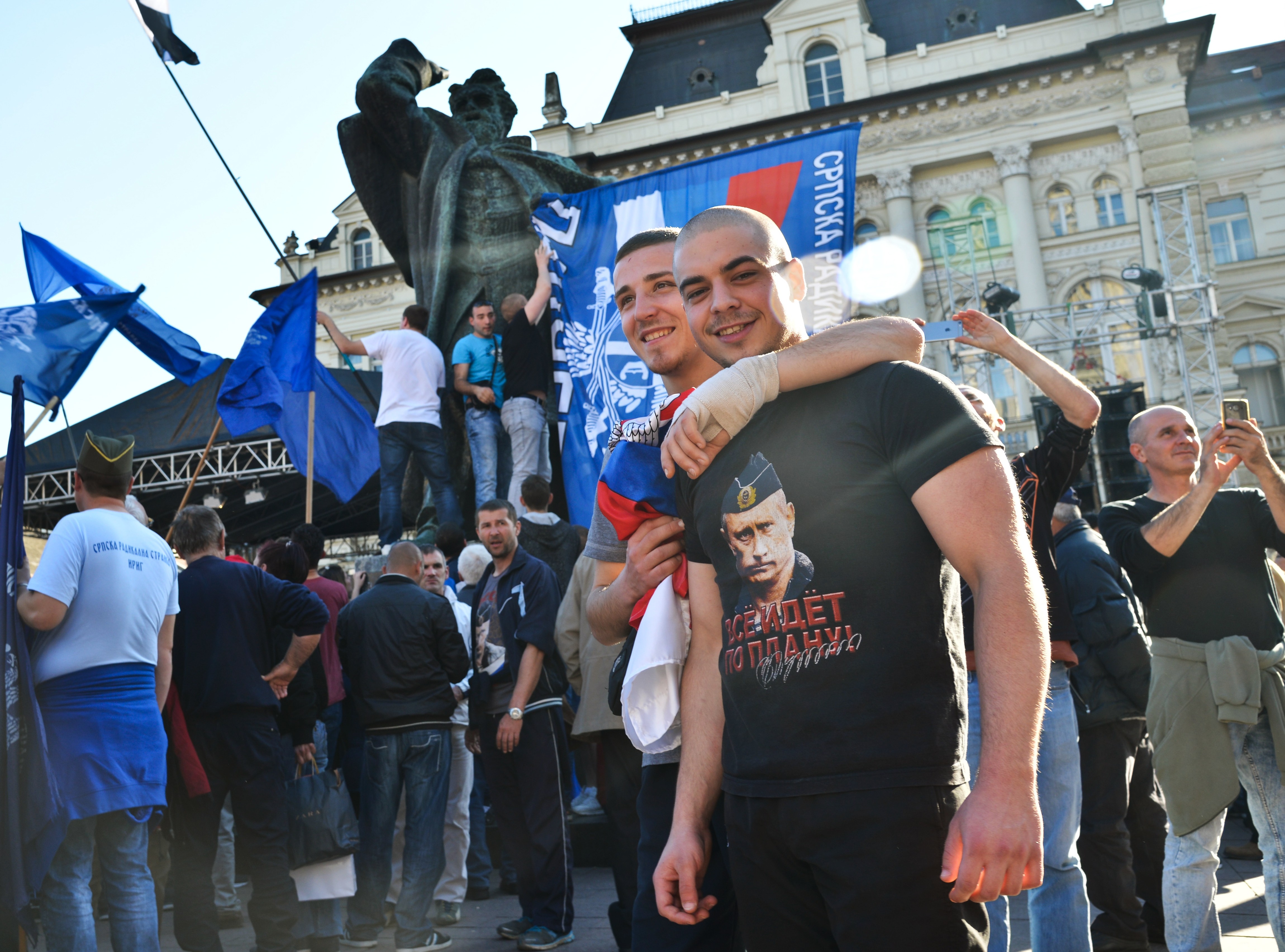 Жители Сербии на митинге. Фото: &copy;РИА Новости/Алексей Витвицкий
