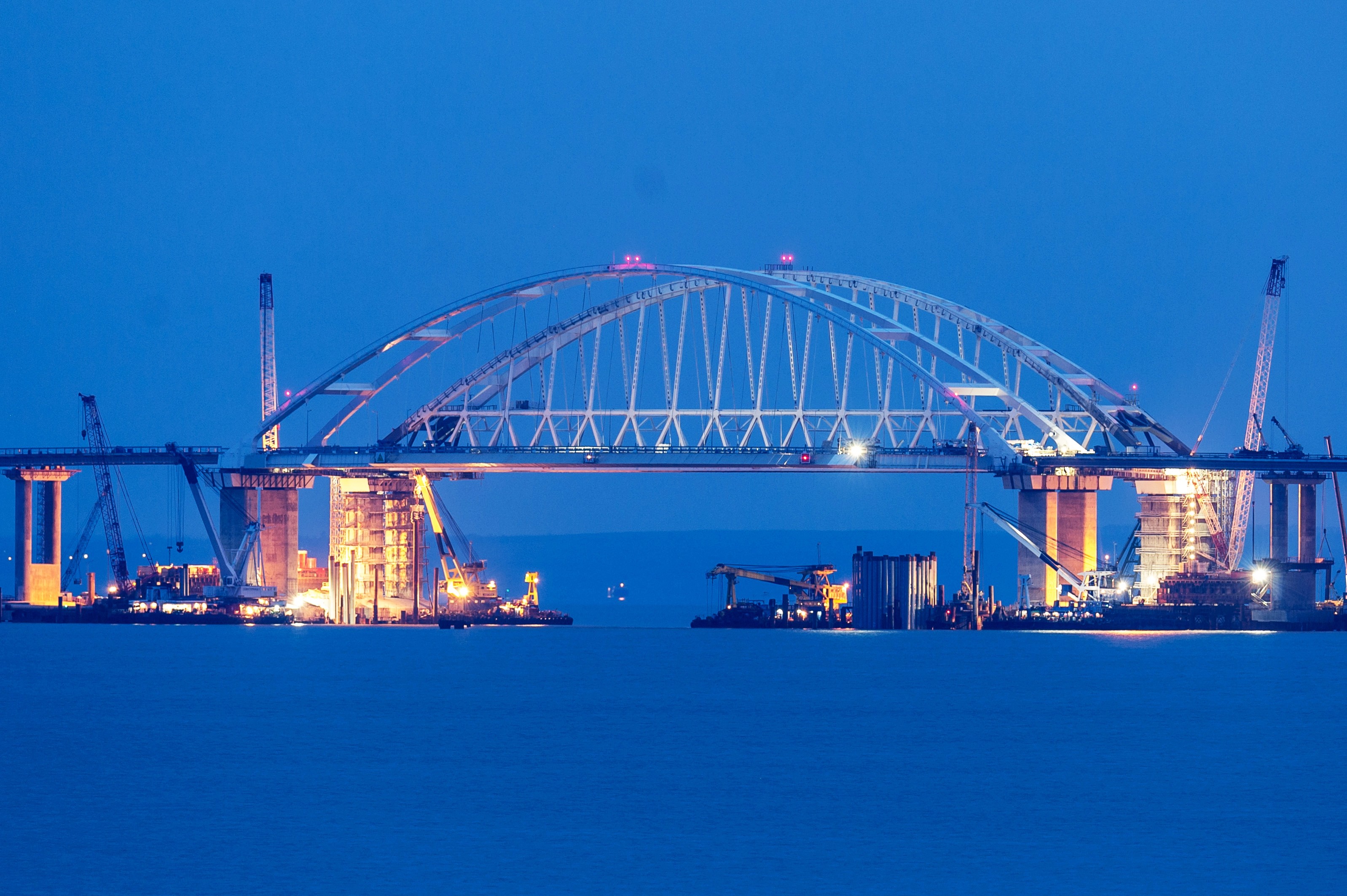 Строительство Крымского моста через Керченский пролив. Фото: &copy;РИА Новости/Алексей Мальгавко