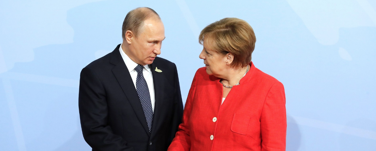 Президент России Владимир Путин&nbsp;и канцлер Германии Ангела Меркель. Фото: Кремль.ру


