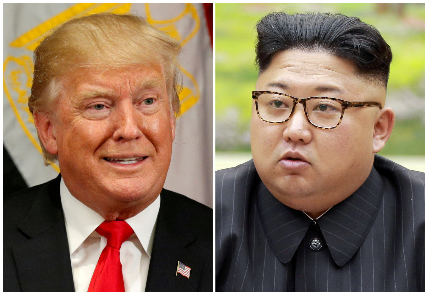 Дональд Трамп и Ким Чен Ын. Фото: &copy;&nbsp;REUTERS/Kevin Lamarque&nbsp;и KCNA/REUTERS




