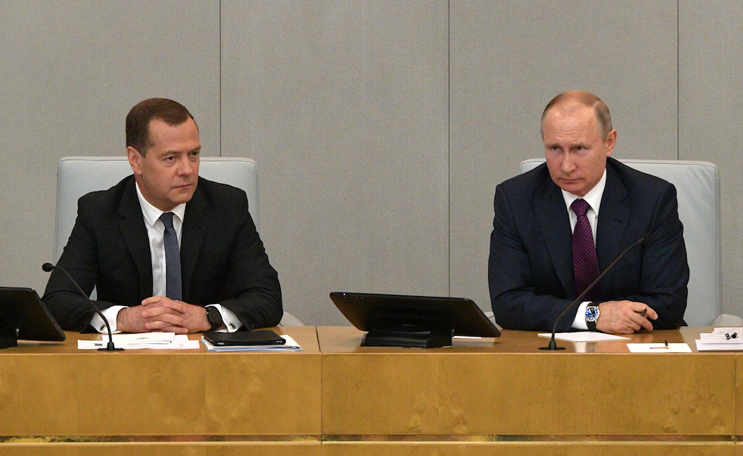 Дмитрий Медведев и Владимир Путин. Фото: &copy;РИА Новости/Александр Астафьев




