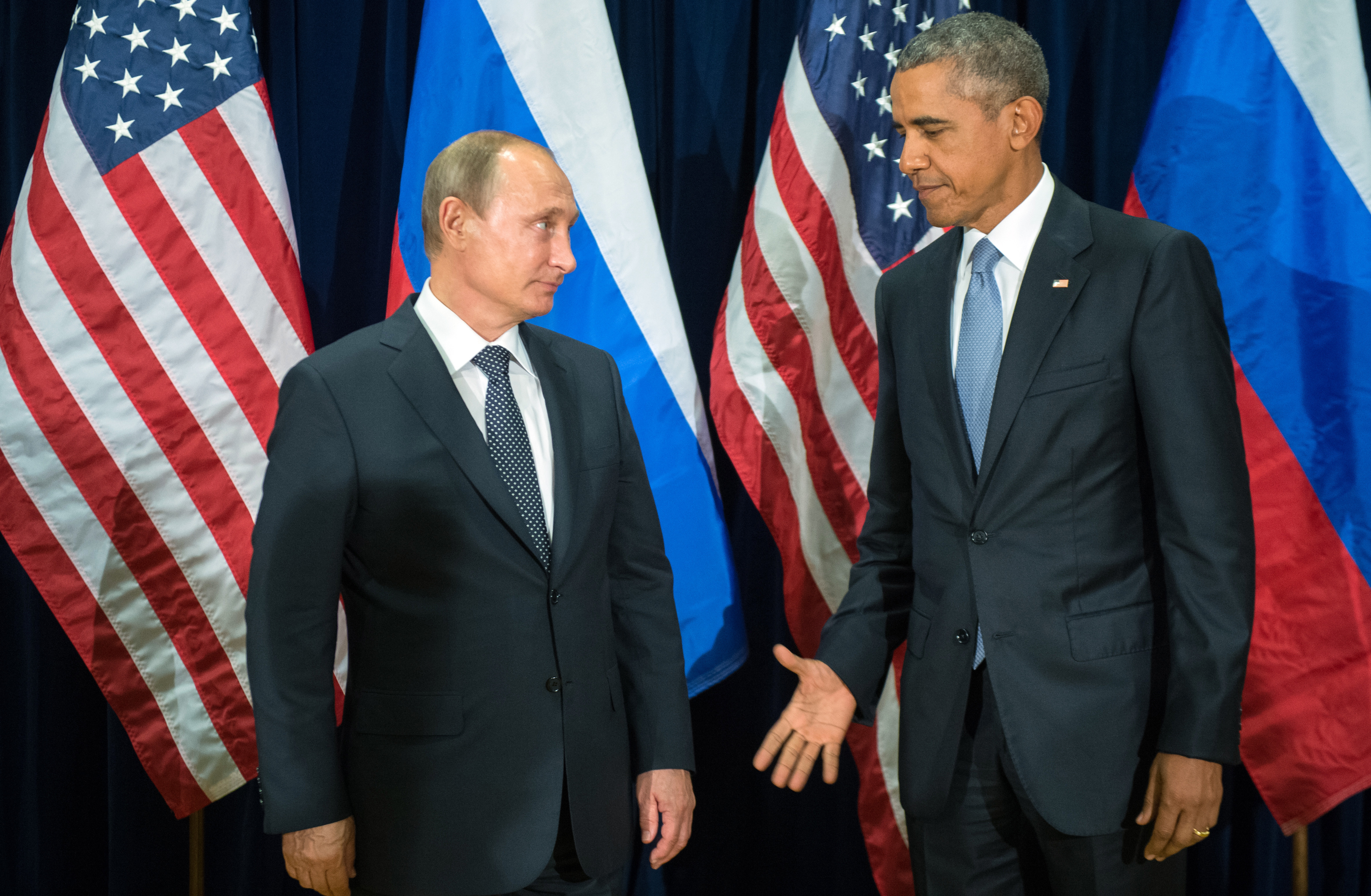 Президент России Владимир Путин и экс-президент США Барак Обама. Фото: &copy;РИА Новости/Сергей Гунеев
