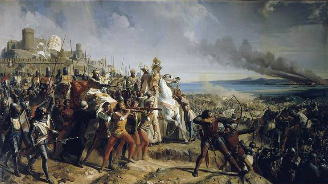 Балдуин IV командует войсками при Монжизаре. Картина Шарля-Филиппа Ларивьера. Фото: © wikipedia.org