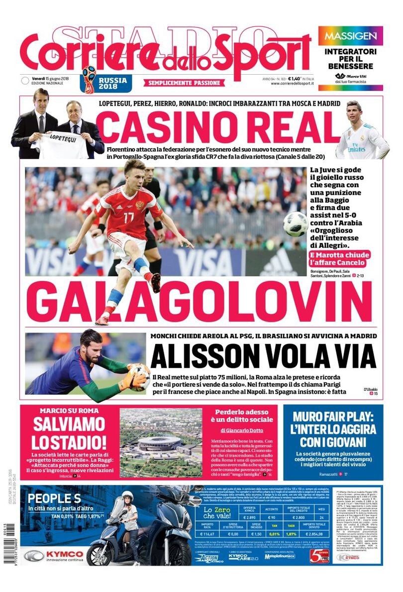 "ГалаГоловин" в Corriere Dello Sport