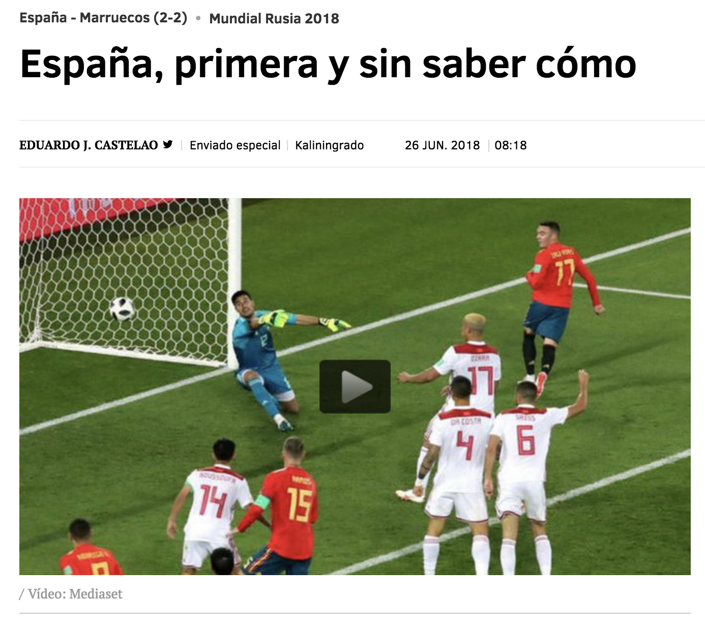 Скриншот сайта El Mundo