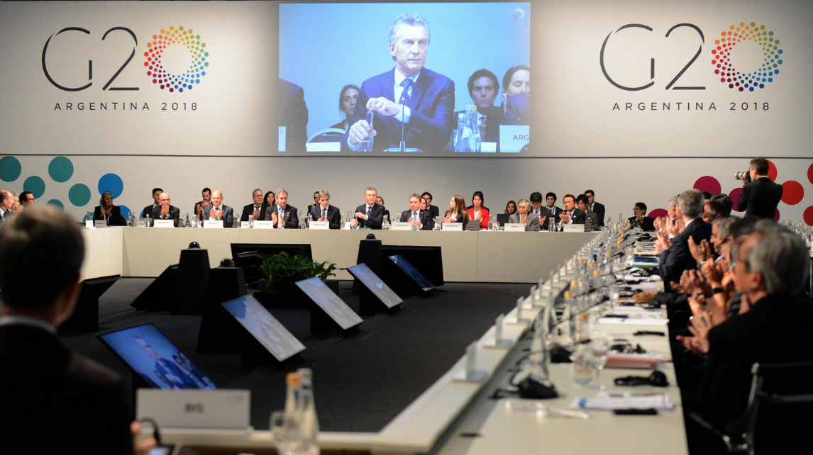 Президент Аргентины Маурисио Макри выступает на встрече министров финансов и руководителей центральных банков стран участниц G20. Фото: &copy;&nbsp;flickr.com/g20argentina