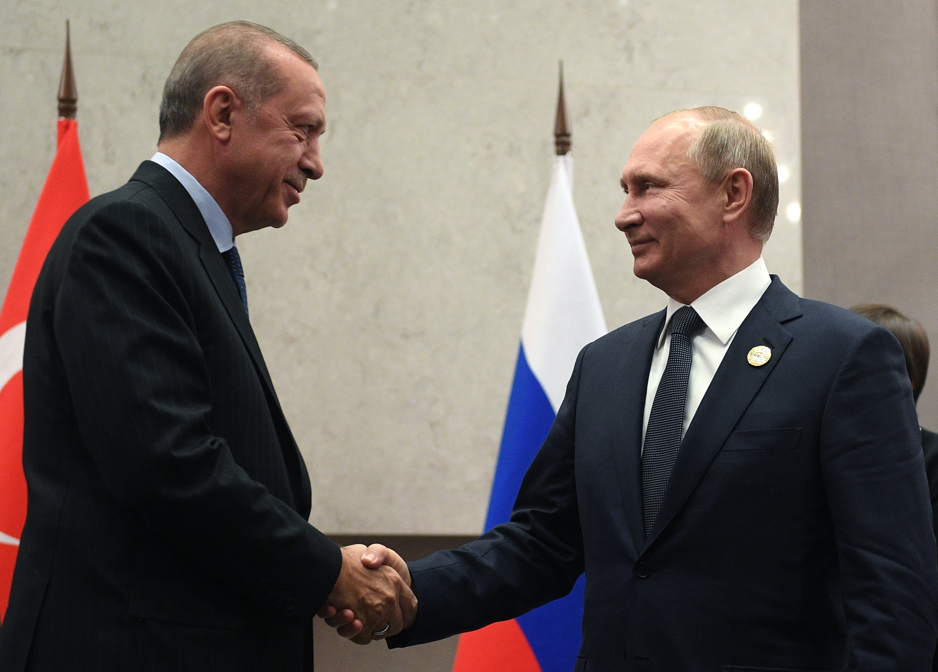 Владимир Путин и Реджеп Эрдоган (слева). Фото: &copy;РИА Новости/Владимир Астапкович