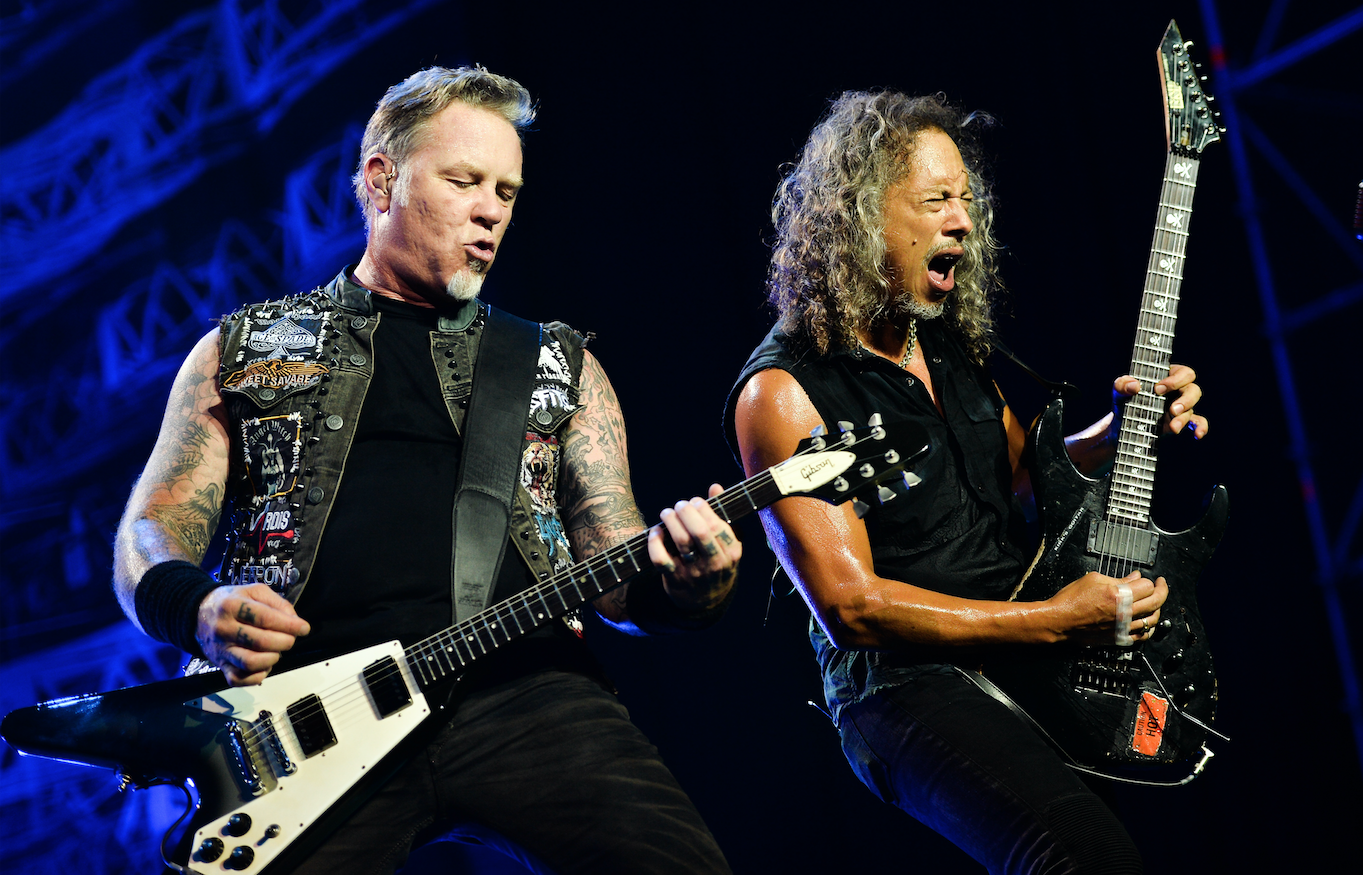 Участники группы Metallica Джеймс Хэтфилд и Кирк Хэммет Фото &copy; РИА Новости/Владимир Астапкович