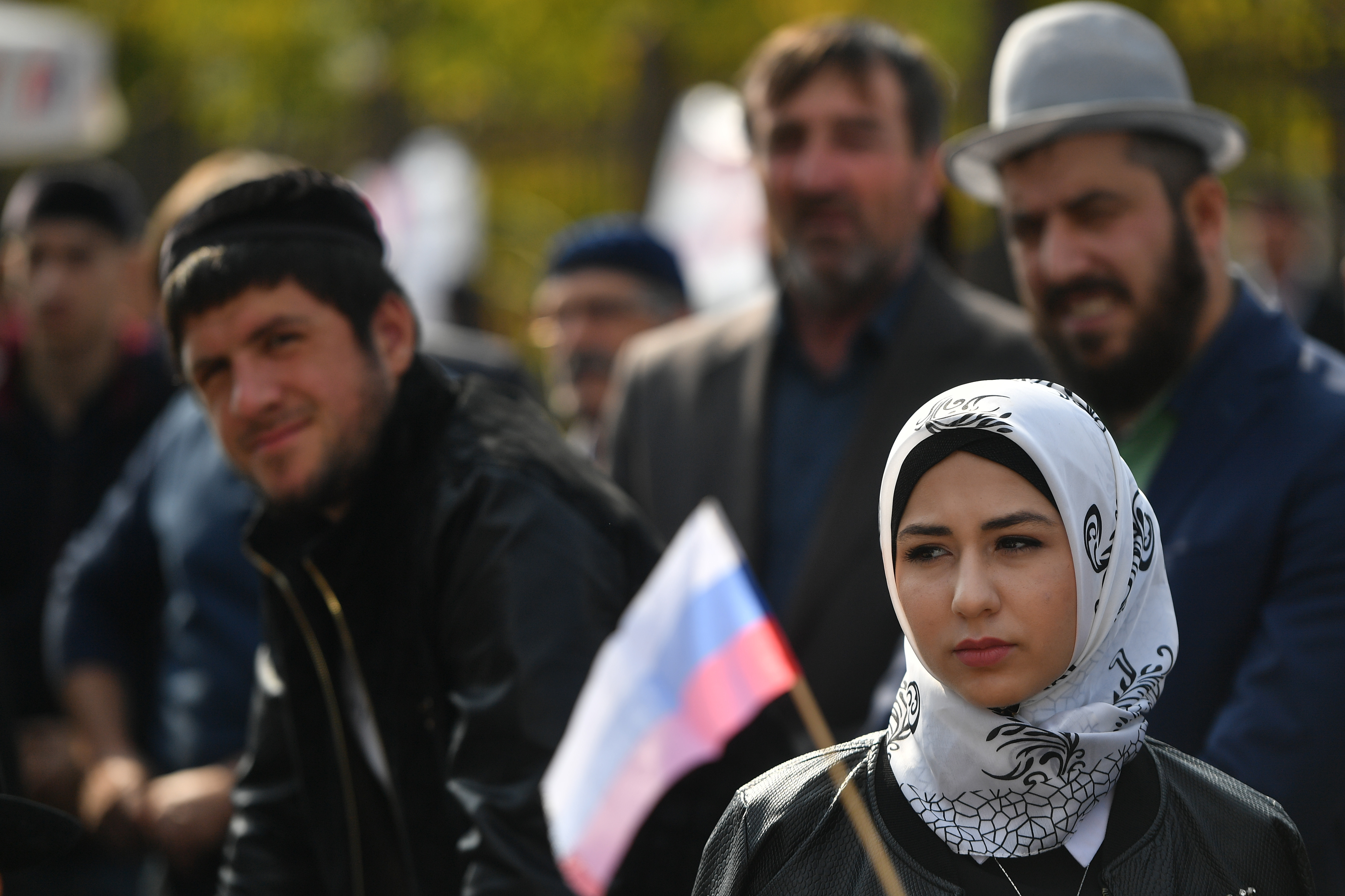 Участники митинга в Магасе против соглашения о границе между Ингушетией и Чечней.
Фото: &copy;РИА Новости/Максим Блинов