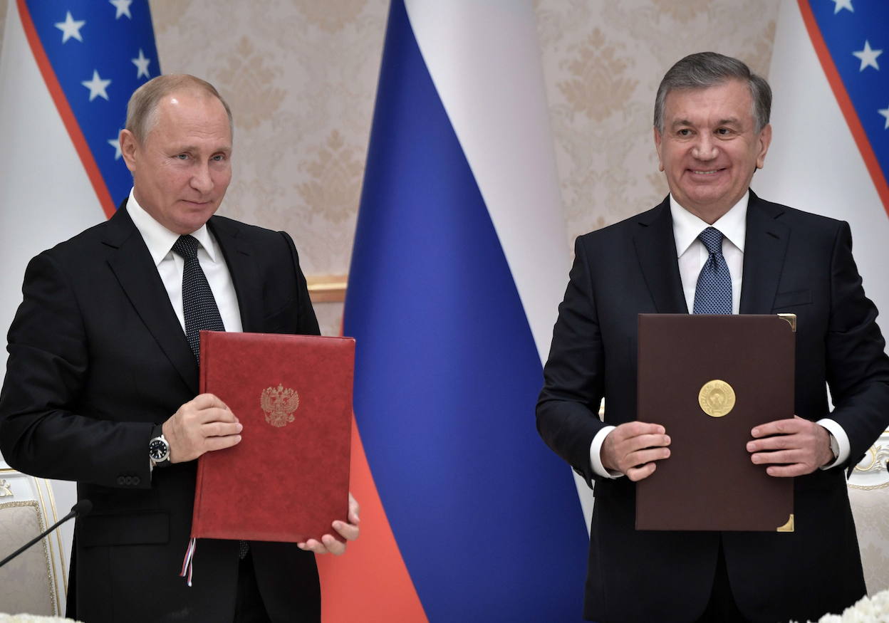Владимир Путин и Шавкат Мирзиеев (справа).Фото: &copy;РИА Новости