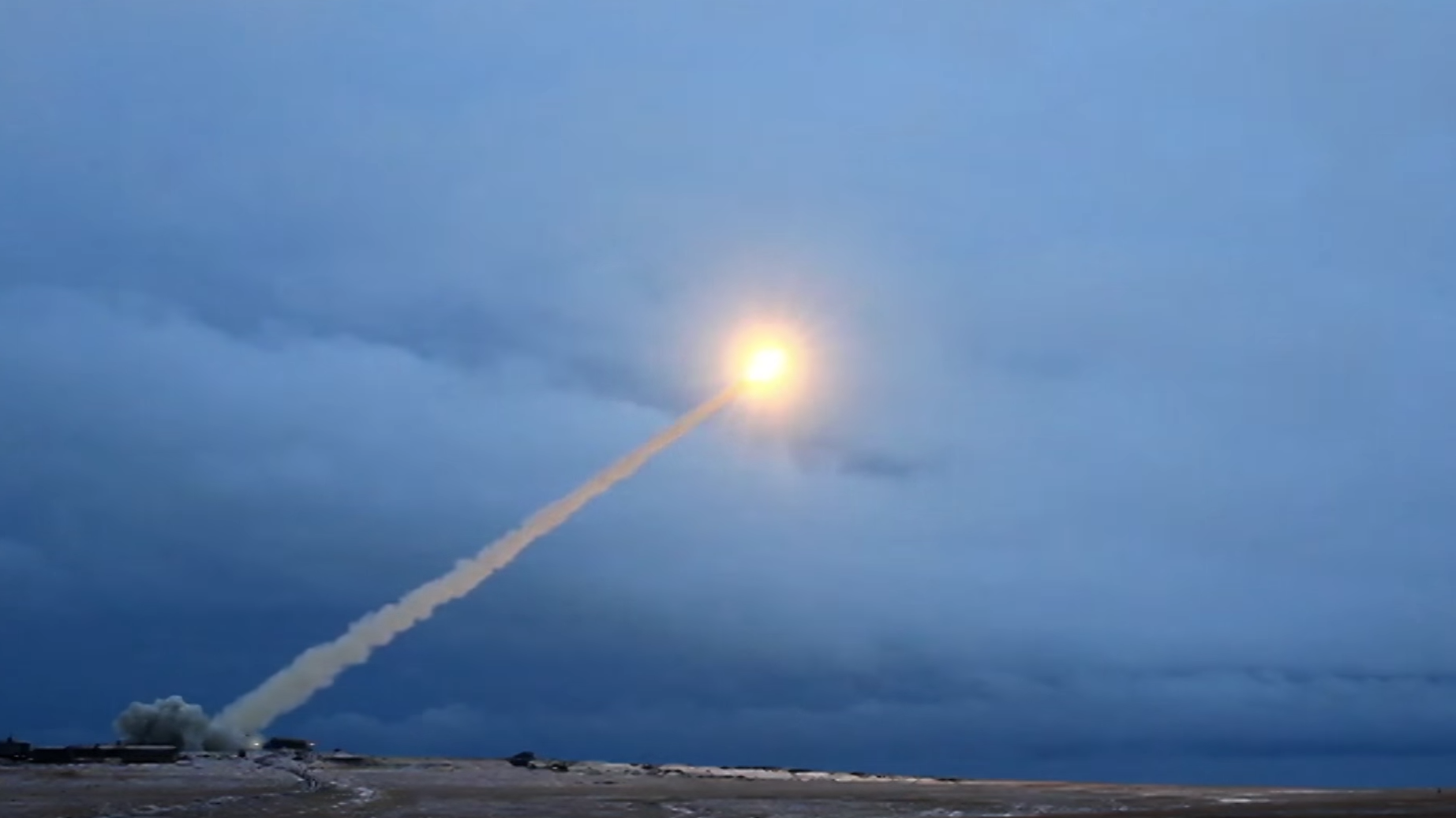Испытания ракеты "Буревестник". Фото: скриншот youtube/Минобороны РФ