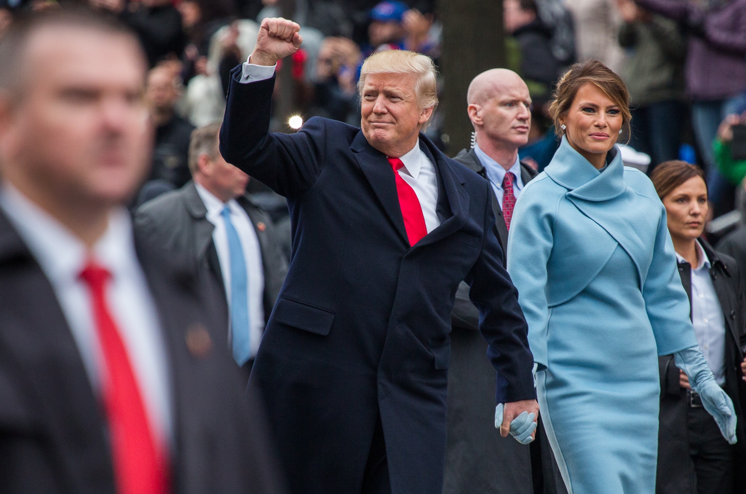 Президент США Дональд Трамп и его супруга Меланья во время парада в честь инаугурации в Вашингтоне. Фото: РИА Новости/Алексей Агарышев